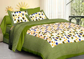 Voguish fashionable cotton queen-size bedsheet with 2 pillow covers, soft and cozy for a premium bedroom look