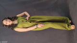 Crepe sleeveless jumpsuit, solid net, pretty fashionista women's style, India-made