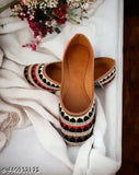 Embellished mesh kasheeda work belly slip-on, Indian footwear for sizes IND-4 to IND-9