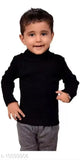Boys black wool sweater - solid, long sleeves, size: 0-1 Years, India origin