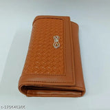 Solid faux leather hand clutch, trendy women's wallet with 4 compartments, free size (5x4 inches), Indian design