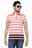 Men's cotton blend Polo T-shirt with printed net design, short sleeves, size L, made in India