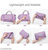 Solid polyester Viyaro Folding Bag - durable water-resistant luggage bag for women, features 5 compartments and ZIP closure, suitable for travel, gym, or shopping