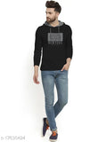 Black cotton blend men's typography hoodies pack of 2 with long sleeves, India-made fashion apparel