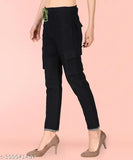 Stretchable premium denim cargo black jogger jeans, high waist, plus size, baggy fit, 100% Indian manufacturer