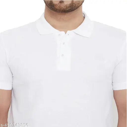 Matty fabric, cotton blend, men's polo t-shirt (M6XL), half sleeves, bottom neck collar - comfortable and airy formalwear for all occasions