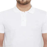 Matty fabric, cotton blend, men's polo t-shirt (M6XL), half sleeves, bottom neck collar - comfortable and airy formalwear for all occasions