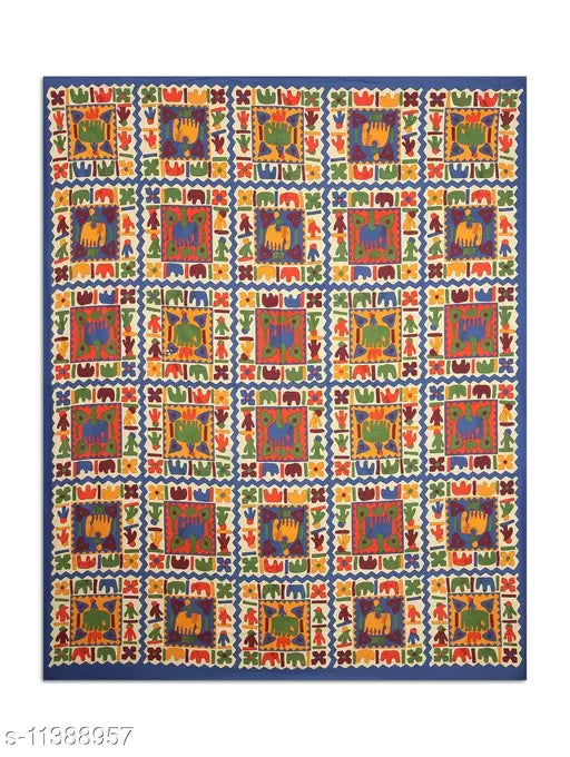 White cotton City Haathi Jaipuri double bed sheet with 2 pillows, Queen size