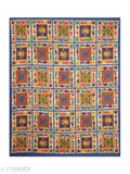 White cotton City Haathi Jaipuri double bed sheet with 2 pillows, Queen size
