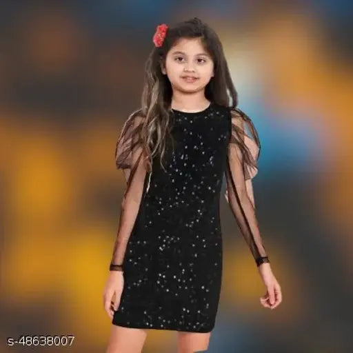 Embellished nylon net dress for girls, cute stylus frocks in various sizes (7-8 yrs - 14-15 yrs), Indian origin