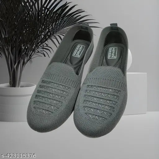 Dark grey mesh ballerinas for women & girls (India origin, closed back)
