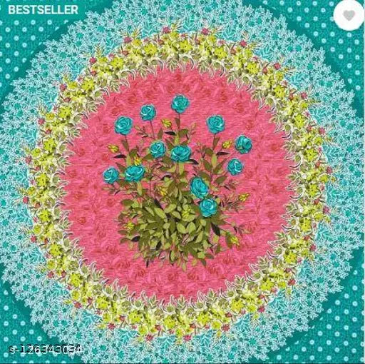 Super Soft Cotton Printed Double Bed Sheet Set, 144 thread count, 2 pillow covers included