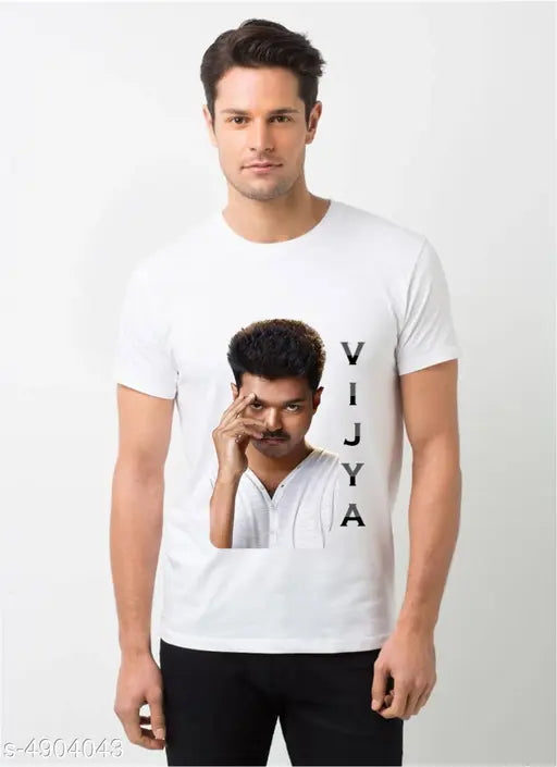 Elite latest men's cotton-blend short sleeve t-shirts, printed design, M size (38"x28")