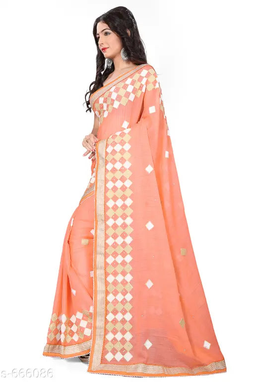Versatile ethnic chiffon saree with zari border, gold-toned Indian attire for women