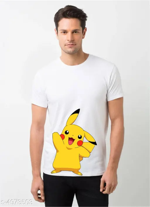 Fancy designer cotton blend men's t-shirt, printed short sleeves, size M/L (40in chest, 28in length), Indian origin