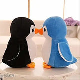 Black and blue Gking Penguin soft toys (2 pcs), fabric net plush animals from India, 30cm tall