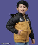 Comfortable polyester winter jacket for kids, solid color design with secure pockets