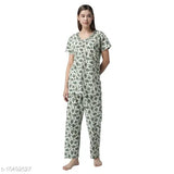 Floral printed cotton nightwear set for women, Shararat Women's pyjamas and top in vibrant Indian design