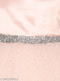 Light peach net knee-length girls' party dress, embellished, 1-2 years size