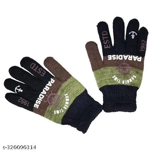 Wool beanie cap with neck warmer & winter fur gloves, soft thermal lining for maximum warmth, perfect for outdoor activities