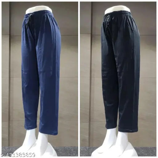 Cotton calf-length nightwear payjama set for women (pack of 2), made in India