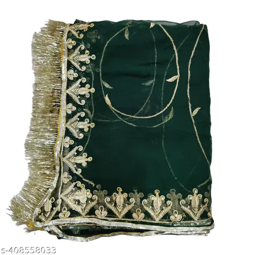 Embroidered Georgette Rajputi Poshak for women's party wear, featuring Aari and stone work, semi-stitched with 39in waist lehenga