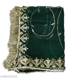 Embroidered Georgette Rajputi Poshak for women's party wear, featuring Aari and stone work, semi-stitched with 39in waist lehenga