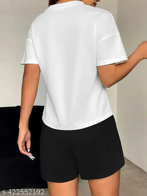 XL oversized cotton coord set for women's night suit/gym wear with stylish prints, hand wash only