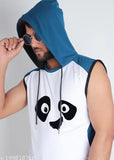 Panda Face polycotton sleeveless t-shirt, vibrant design for casual wear