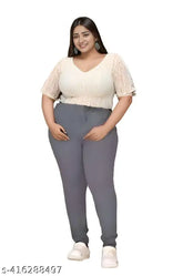 Premium grey denim jeggings for plus size, stretchable and comfortable with 40" length in 4XL-9XL sizes. Made in India