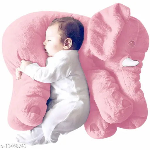 Pink unisex stuffed elephant toy, classic soft animal from India