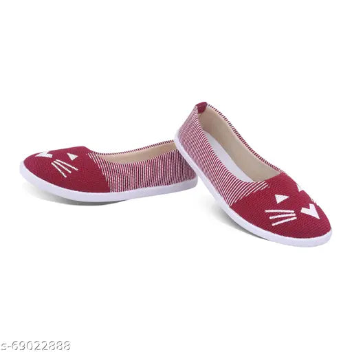 Textured synthetic ballerina flats for women - Fabulous Women Bellies India IND-6, IND-7 slip-on style