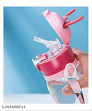 Multicolor deer-horn shaped kids sipper water bottle with cartoon character, 600ml leak-proof plastic bottle, pack of 1, India origin