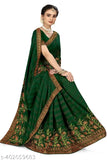 Bottelgreen Nancy Vichitra Silk saree with Zari woven blouse, free size, India origin