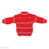 Woolen solid-color baby sweaters (0-12 months), cute and trendy for adorable little ones on display rack