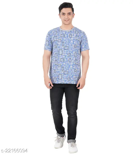 Attractive Men's cotton blend short-sleeve printed T-shirts (PACK OF 2), India origin