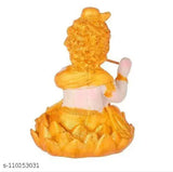 Polyresin Krishna Idol, Indian handcrafted home decor for pooja showpiece, L 10 x H 13 cm
