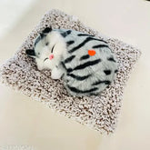 White and black plastic Balley Sleeping cat decorative showpiece for car or home, with voice function