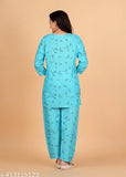 Rayon printed nightsuit set for women and girls, premium design with comfortable cotton, stylish sleepwear for summer nights