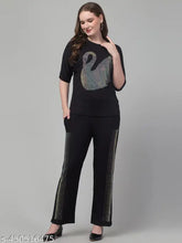 Latest cotton-linen cord set for women, patchwork top & pajama two-piece with three-quarter sleeves. Made in imported fabric, stretchable comfort wear for summer." (120 characters)