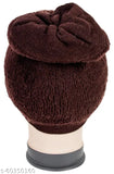 Dark brown woolen beanie cap for men & women, solid pattern, keeps you cozy and stylish in fall - Neska Moda