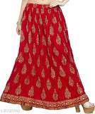 Traditional ethnic rayon printed net long skirt, DIAMO style from India