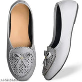Synthetic textured ballerina slip-ons for women bellies, Indian origin