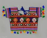 Cotton PK HUB Navratri Garba Choli set with mirror work, short sleeves for 6 months to 3 years old Indian babywear