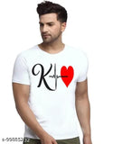BQF Men's polyester round neck half sleeve alphabet t-shirt, printed graphic tee in vibrant colors, perfect for casual wear and expressing creativity. Made in India