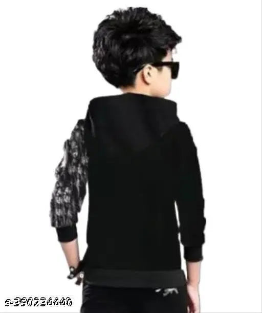 Kids lion printed hooded full sleeves cotton t-shirt, winter wear for kids with long sleeves and regular fit