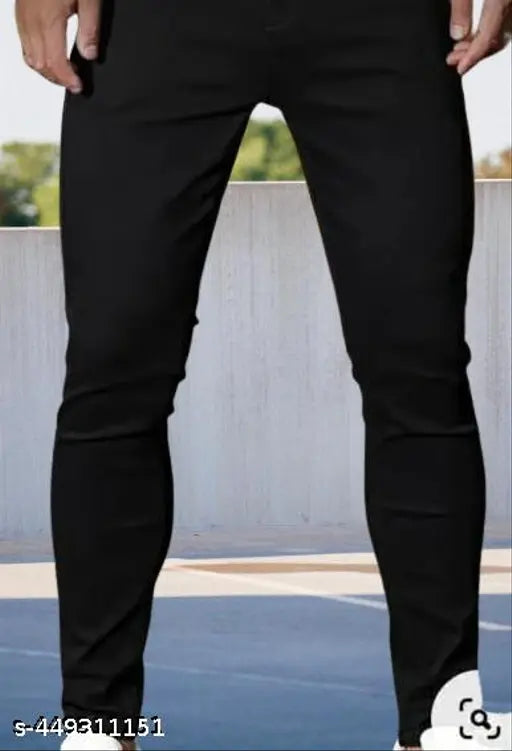 Black denim Z-Men's & Boys pants, street-style skinny jeans for partywear