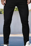 Black denim Z-Men's & Boys pants, street-style skinny jeans for partywear