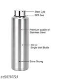 Stainless steel ECOLEX water bottle 1000ml, silver mirror-like finish, leak-proof, ideal for home/office/gym/school/college use