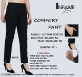 Cotton solids trousers - trendy elegant women's pants (size 26/37in, 38/37in, etc.) - stylish modern wardrobe staple from Infame, India
